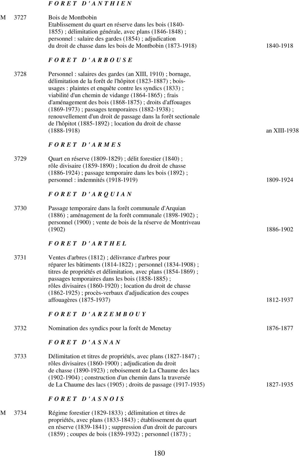 la forêt de l'hôpitot (1823-1887) ; boisusages : plaintes et enquête contre les syndics (1833) ; viabilité d'un chemin de vidange (1864-1865) ; frais d'aménagement des bois (1868-1875) ; droits