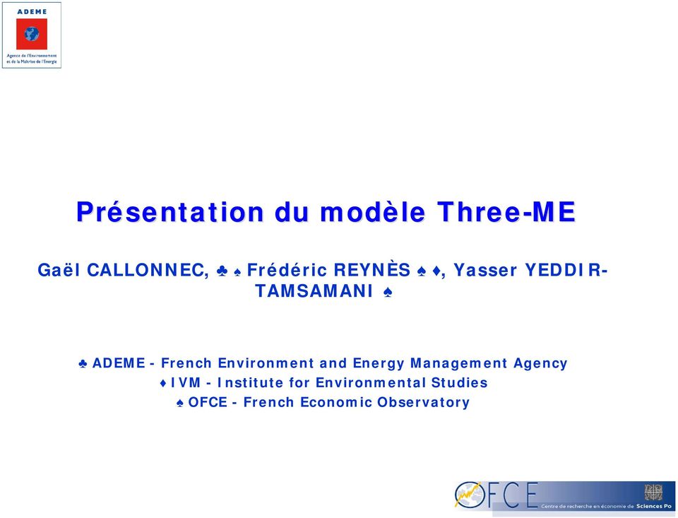 French Environment and Energy Management Agency IVM -