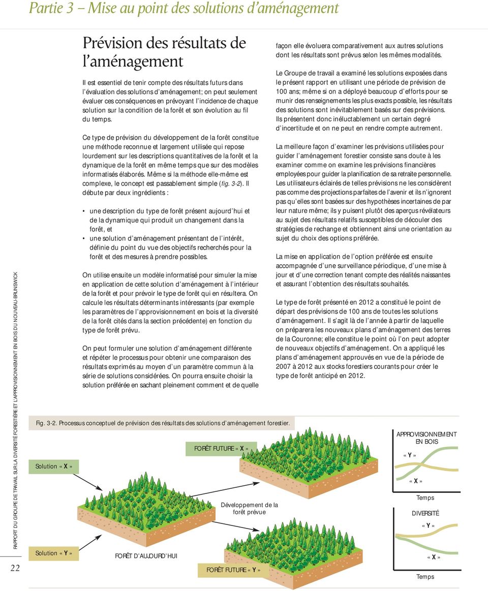 Ce type de prévision du développement de la forêt constitue une méthode reconnue et largement utilisée qui repose lourdement sur les descriptions quantitatives de la forêt et la dynamique de la forêt