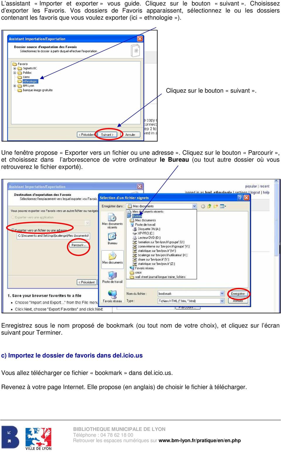 Une fenêtre propose «Exporter vers un fichier ou une adresse».