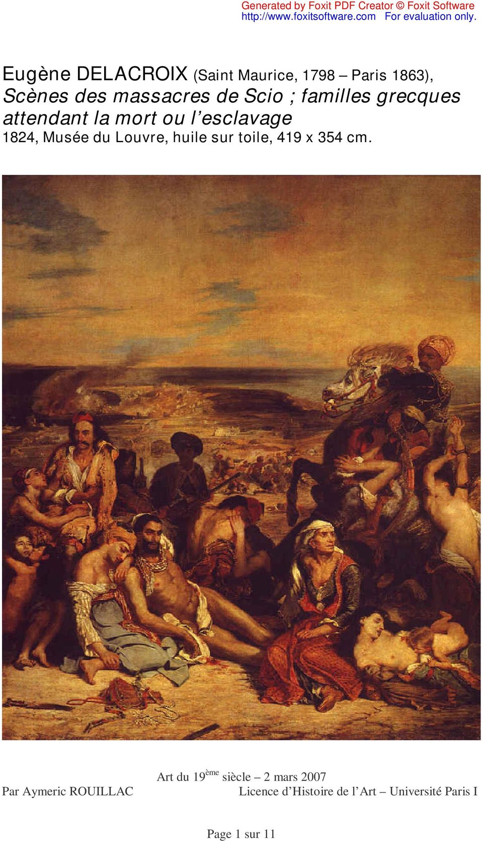 Louvre, huile sur toile, 419 x 354 cm.
