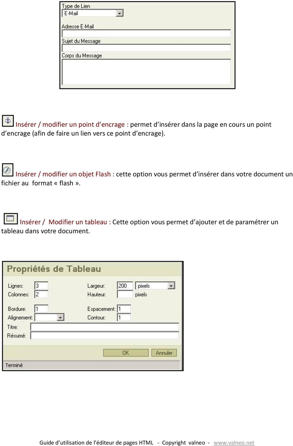 Insérer / modifier un objet Flash : cette option vous permet d insérer dans votre document un