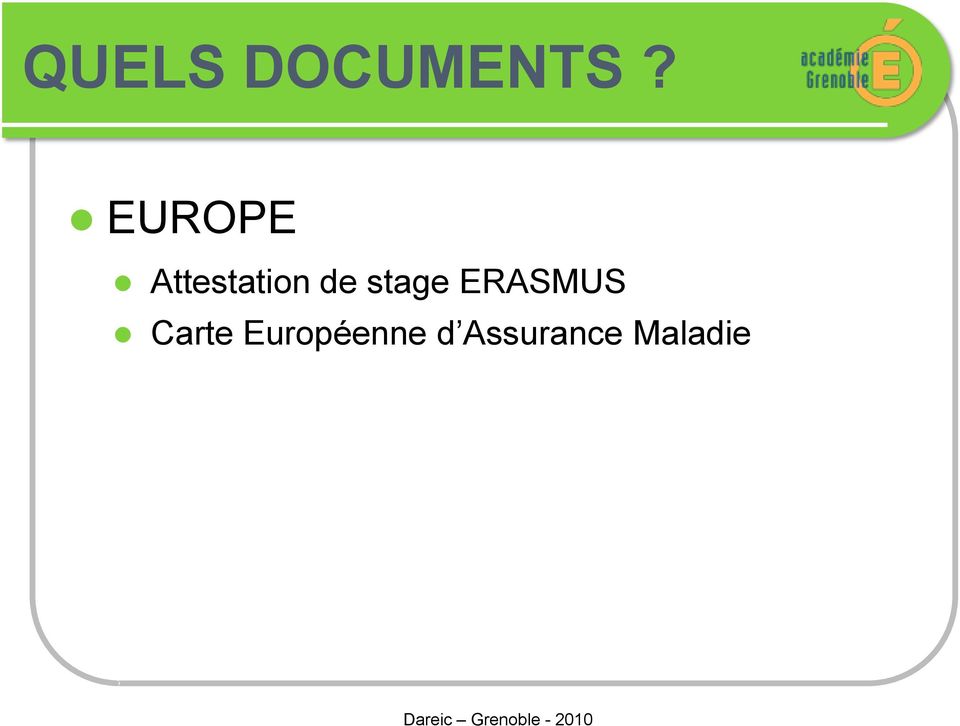 stage ERASMUS Carte