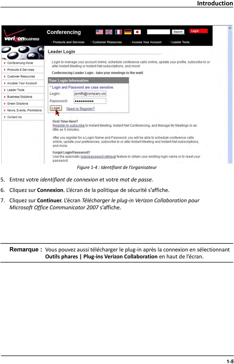 L écran Télécharger le plug-in Verizon Collaboration pour Microsoft Office Communicator 2007 s affiche.