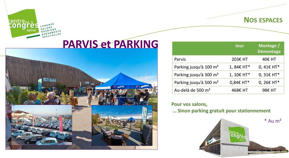 HT* 0, 31 HT* Parking jusqu à 500 m² 0,84 HT* 0, 26 HT* Au-delà de 500 m²