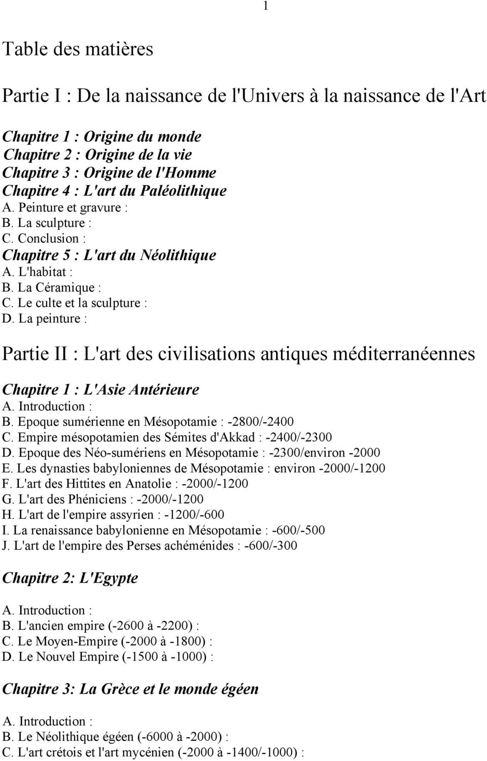 La peinture : Partie II : L'art des civilisations antiques méditerranéennes Chapitre 1 : L'Asie Antérieure A. Introduction : B. Epoque sumérienne en Mésopotamie : -2800/-2400 C.