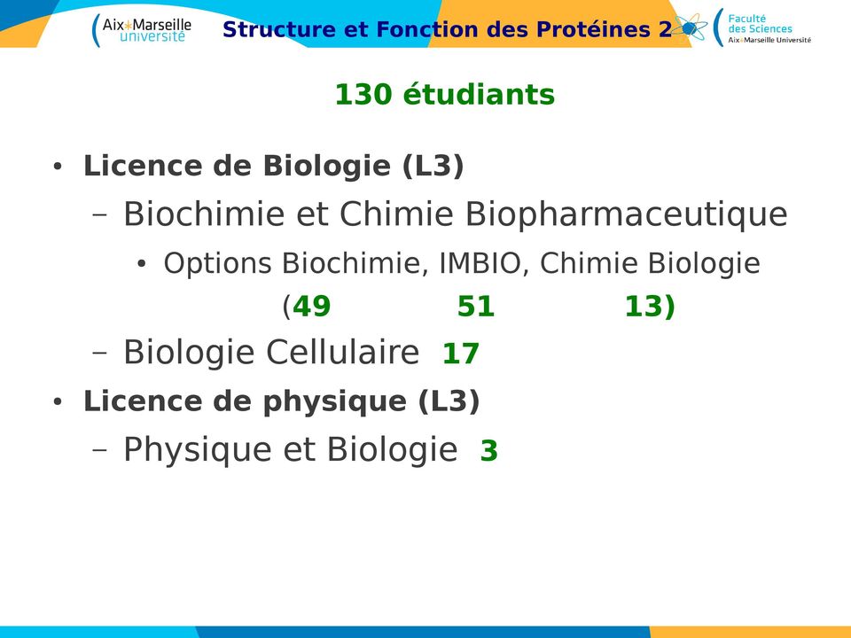 Options Biochimie, IMBIO, Chimie Biologie (49 51 13)