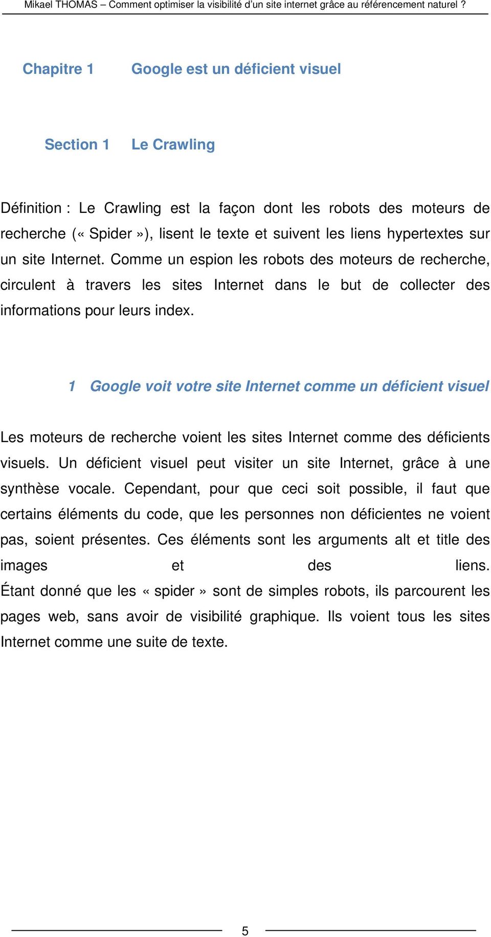 1 Google voit votre site Internet comme un déficient visuel Les moteurs de recherche voient les sites Internet comme des déficients visuels.