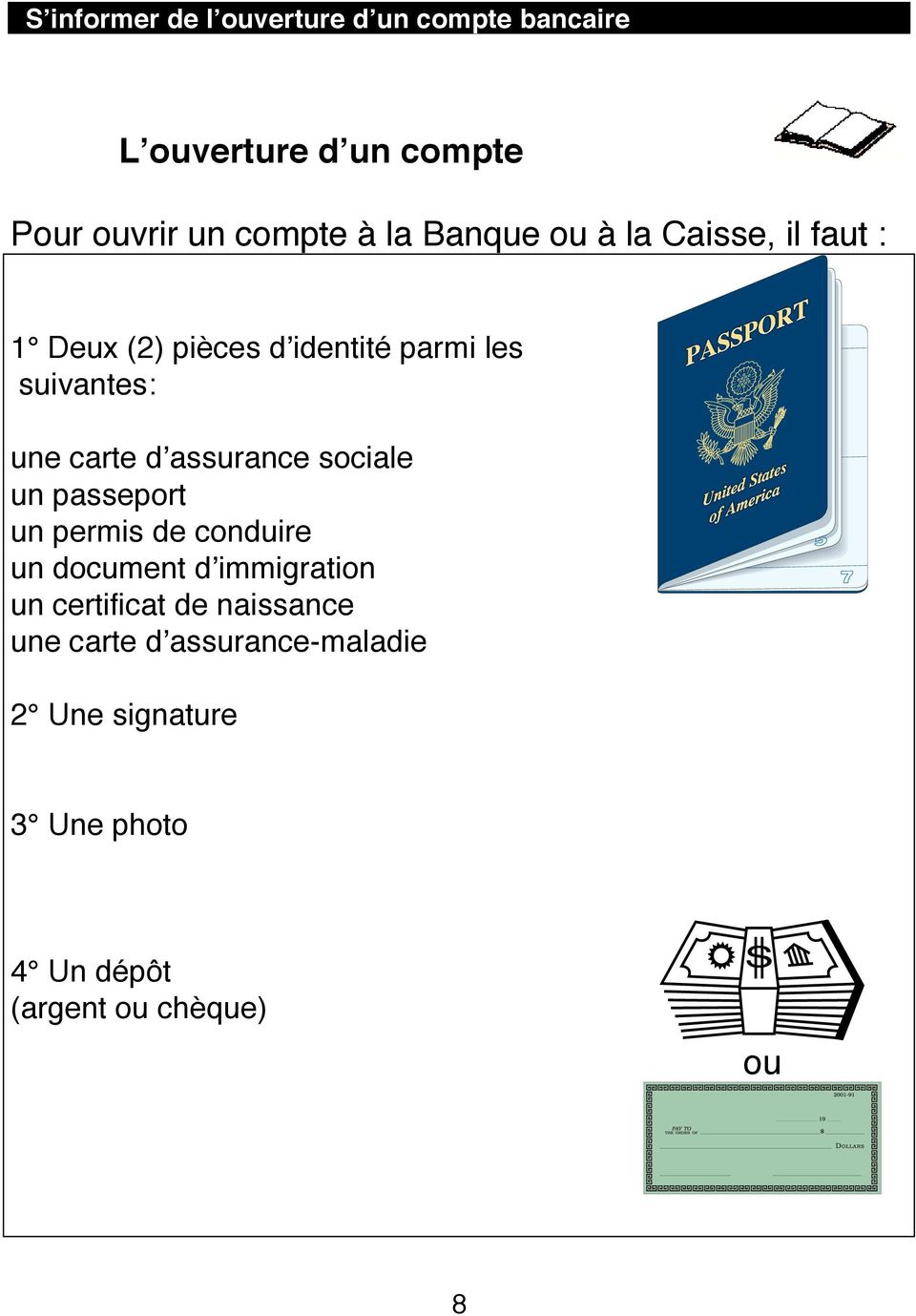 assurance sociale un passeport un permis de conduire un document d immigration un certificat de