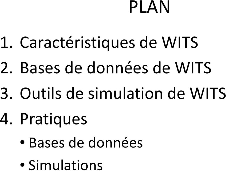 Bases de données de WITS 3.