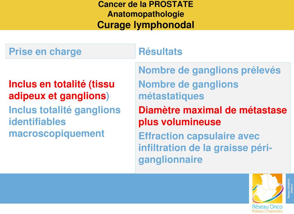 Nombre de ganglions prélevés Nombre de ganglions métastatiques Diamètre maximal de métastase plus