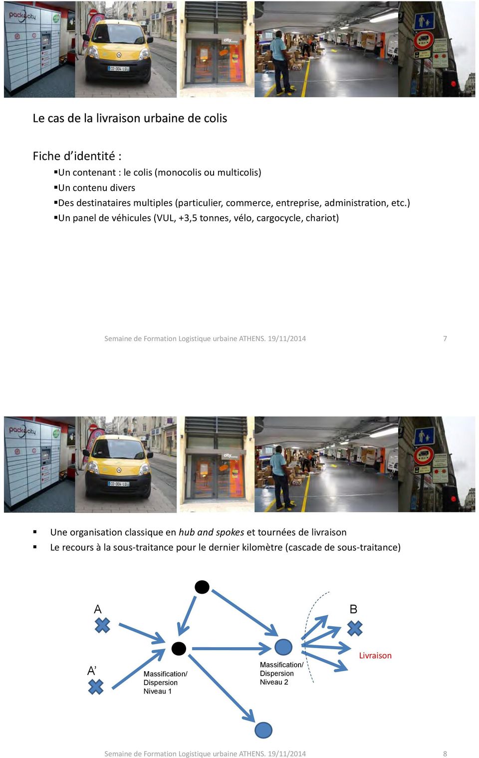 ) Un panel de véhicules p (VUL, +3,5 tonnes, vélo, cargocycle, chariot),,,, Semaine de Formation Logistique urbaine ATHENS.