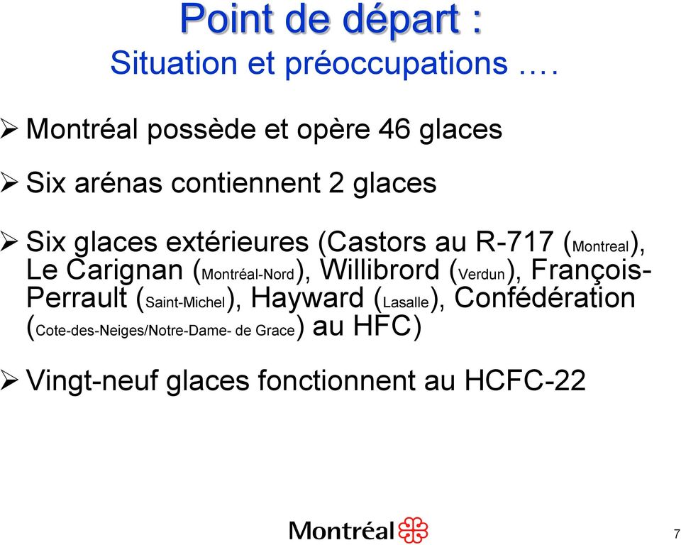 (Castors au R-717 (Montreal), Le Carignan (Montréal-Nord), Willibrord (Verdun), François-