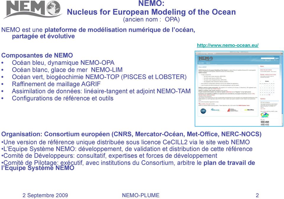 Configurations de référence et outils http://www.nemo-ocean.