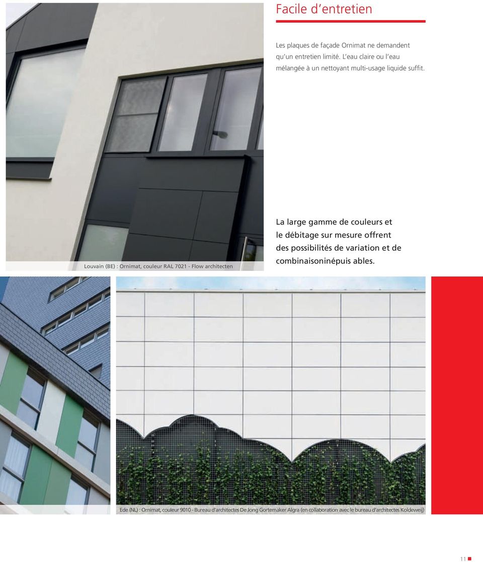 Louvain (BE) : Ornimat, couleur RAL 7021 - Flow architecten La large gamme de couleurs et le débitage sur mesure offrent