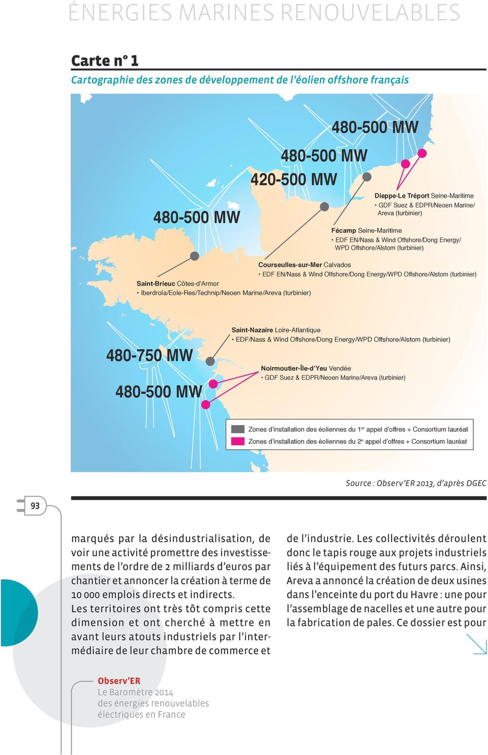 (turbinier) Saint-Brieuc Côtes-d'Armor Iberdrola/Eole-Res/Technip/Neoen Marine/Areva (turbinier) 480-750 MW 480-500 MW Saint-Nazaire Loire-Atlantique EDF/Nass & Wind Offshore/Dong Energy/WPD