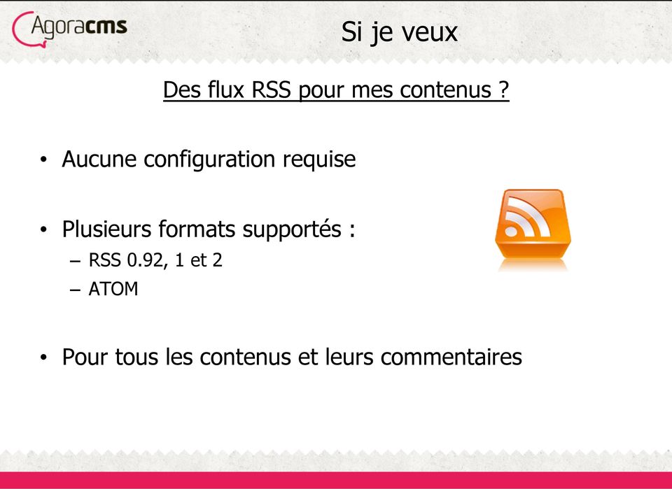 formats supportés : RSS 0.