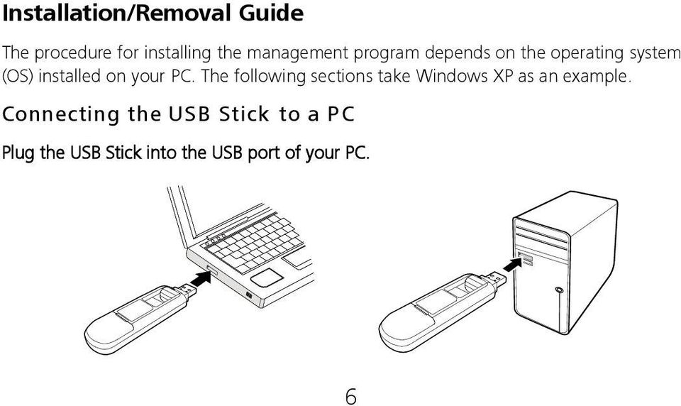 your PC. The following sections take Windows XP as an example.