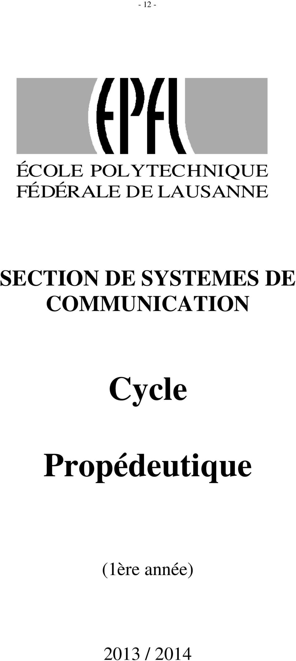 SYSTEMES DE COMMUNICATION Cycle