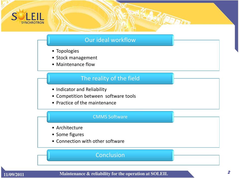 Reliability Competition between software tools Practice of the maintenance
