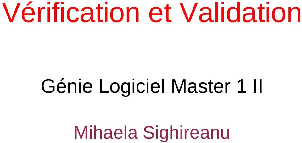 Logiciel Master 1