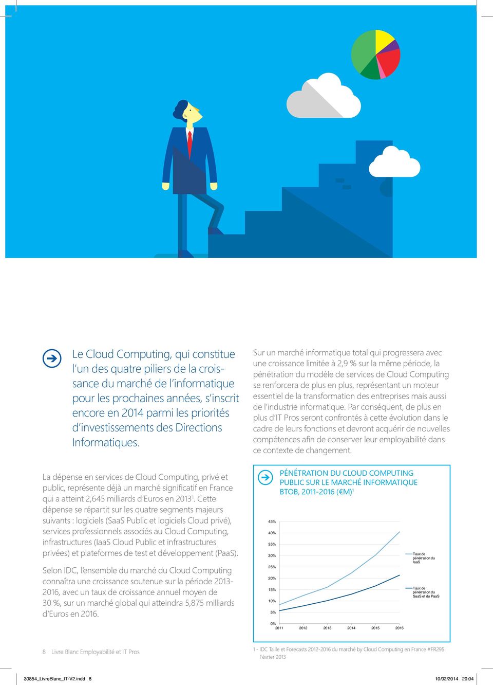 Sur un marché informatique total qui progressera avec une croissance limitée à 2,9 % sur la même période, la pénétration du modèle de services de Cloud Computing se renforcera de plus en plus,