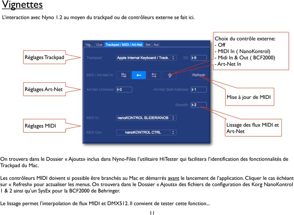 On trouvera dans le Dossier «Ajouts» inclus dans Nyno-Files l utilitaire HiTester qui facilitera l identification des fonctionnalités de Trackpad du Mac.