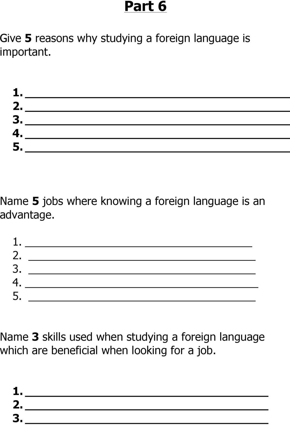 Name 5 jobs where knowing a foreign language is an advantage.