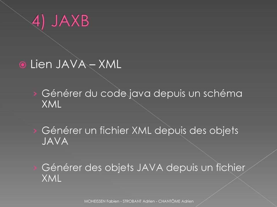 fichier XML depuis des objets JAVA