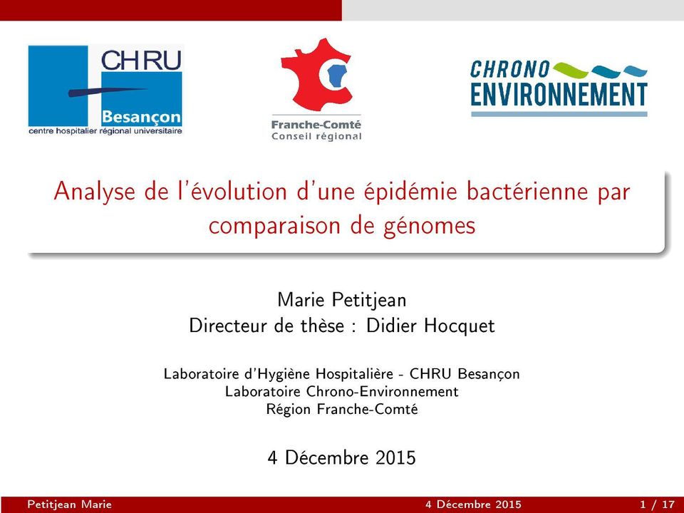 d'hygiène Hospitalière - CHRU Besançon Laboratoire Chrono-Environnement