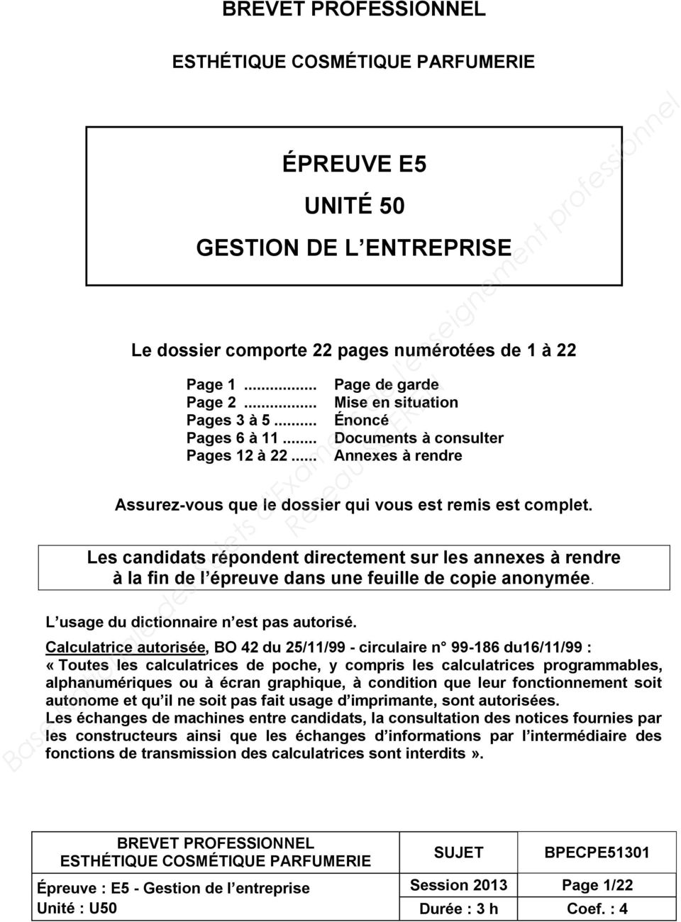 Ce document a été numérisé par le CRDP de Montpellier pour la Base Nationale  des Sujets d Examens de l enseignement professionnel - PDF Téléchargement  Gratuit