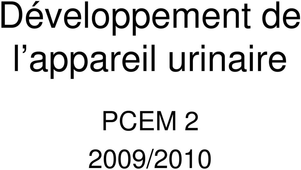 urinaire PCEM
