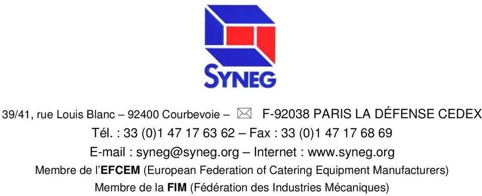 org Internet : www.syneg.