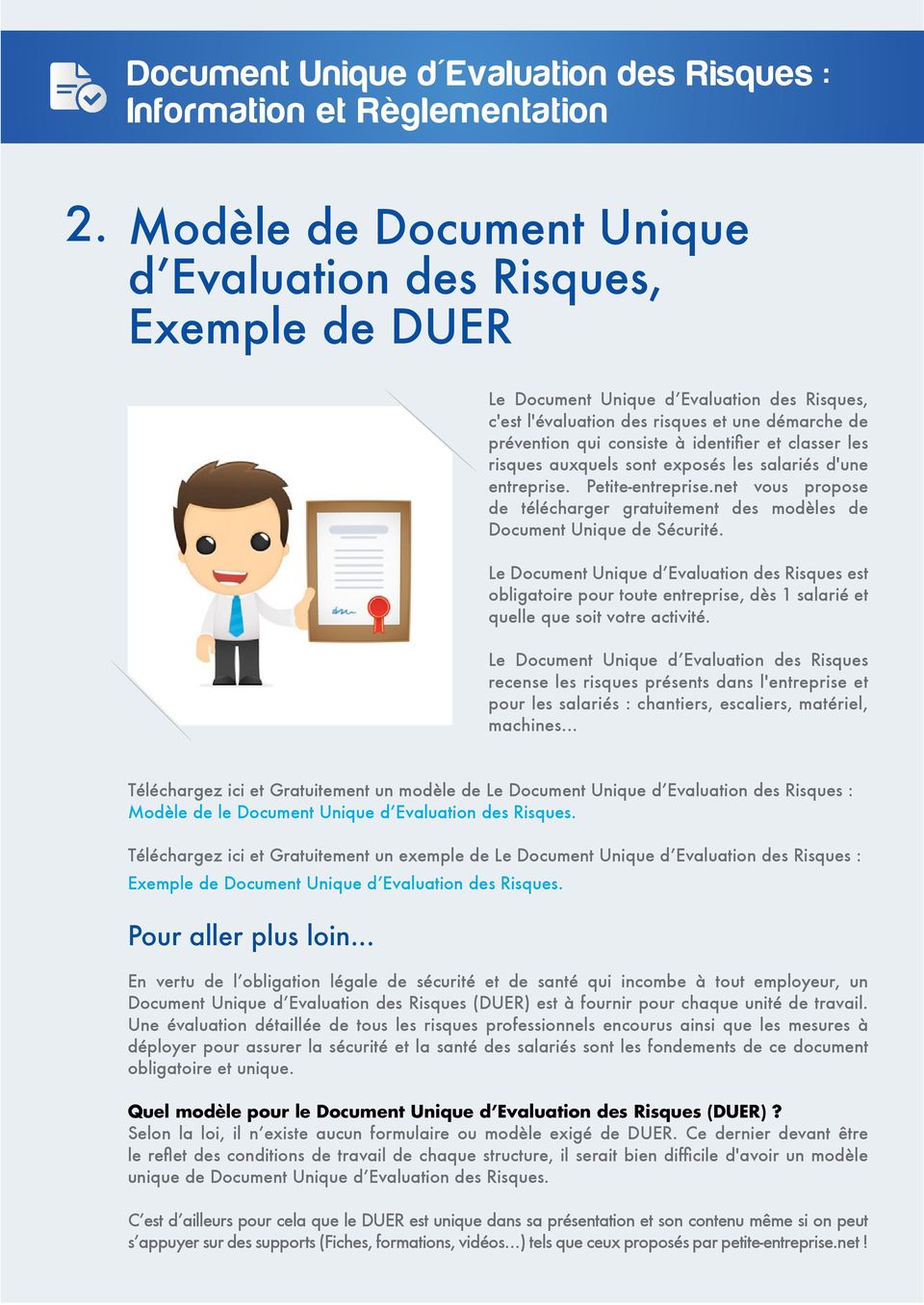 Document Unique D Evaluation Des Risques Information Et Reglementation Pdf Telechargement Gratuit