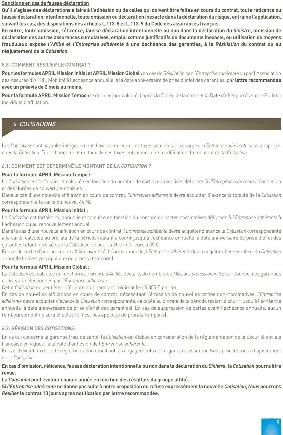 113-9 du Code des assurances français.
