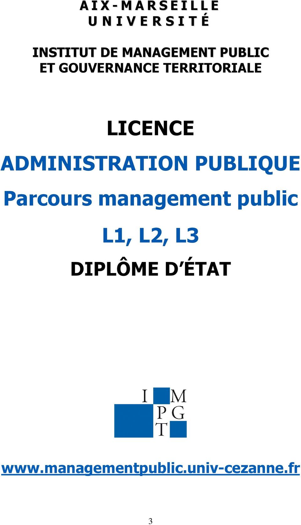 ADMINISTRATION PUBLIQUE Parcours management public