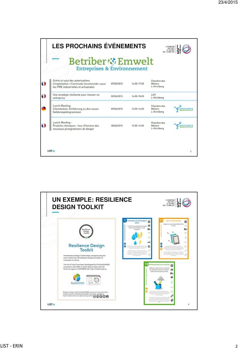 EXEMPLE: RESILIENCE