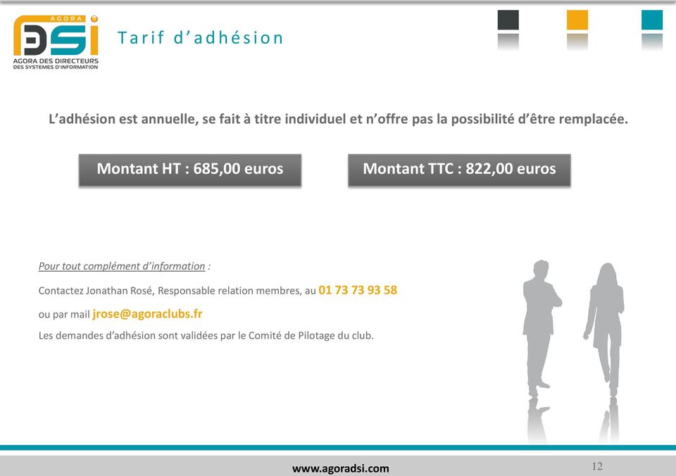 Montant HT : 685,00 euros Montant TTC : 822,00 euros Pour tout complément d information : Contactez