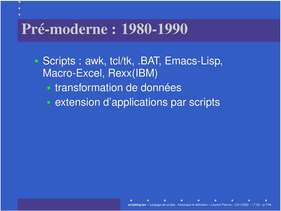 données extension d applications par scripts scripting.