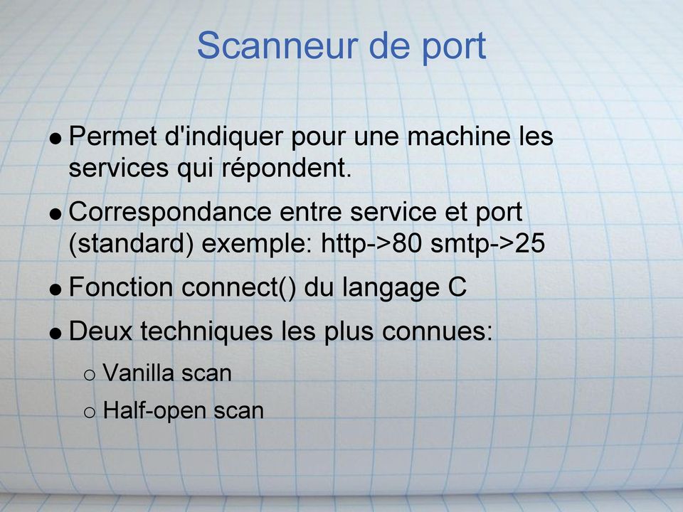 Correspondance entre service et port (standard) exemple: