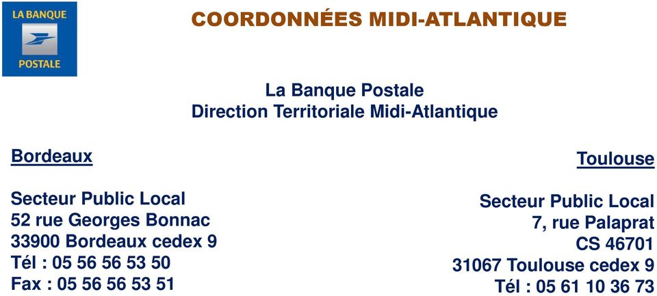 Bordeaux cedex 9 Tél : 05 56 56 53 50 Fax : 05 56 56 53 51 Toulouse