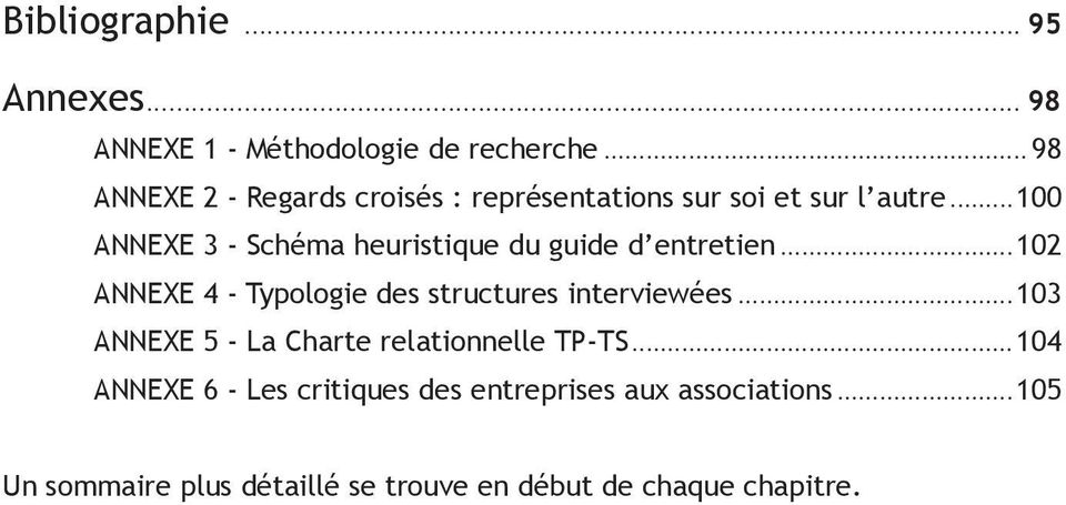 ..100 ANNEXE 3 - Schéma heuristique du guide d entretien...102 ANNEXE 4 - Typologie des structures interviewées.