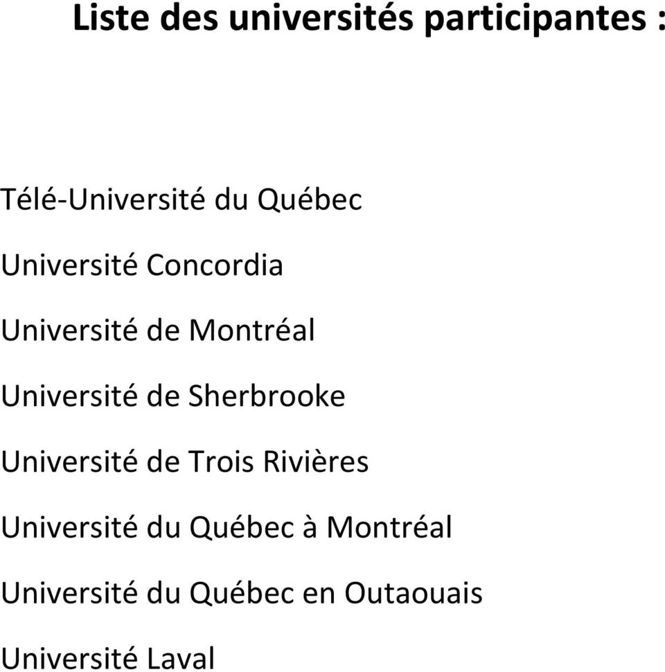 Sherbrooke Trois Rivières Université du