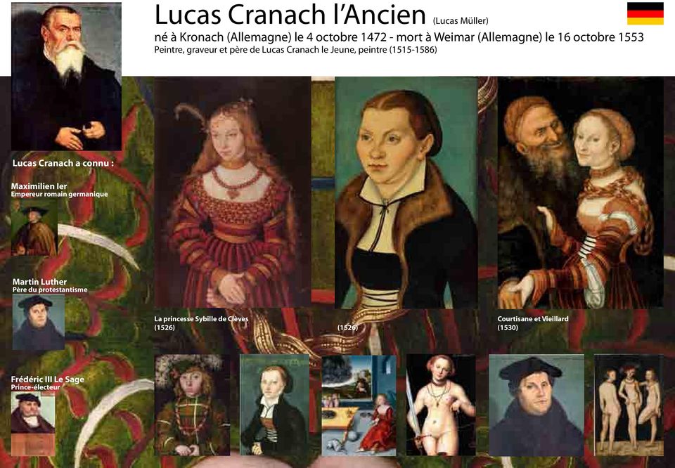 (1515-1586) Lucas Cranach Maximilien Ier Empereur romain germanique Martin Luther Père du
