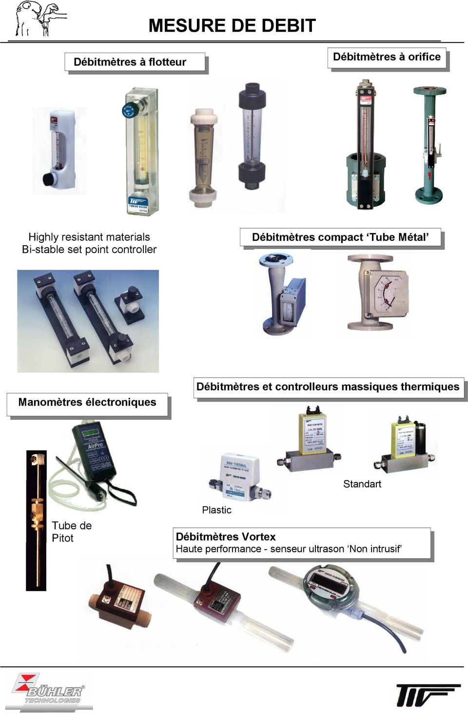 Manomètres électroniques Débitmètres et controlleurs massiques thermiques