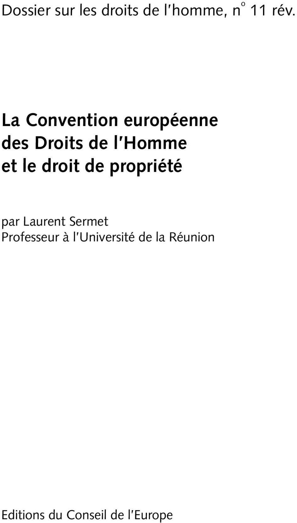 droit de propriété par Laurent Sermet Professeur à l