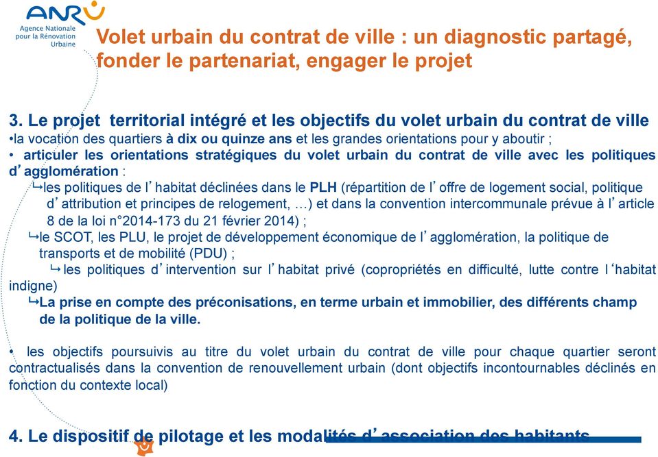 orientations stratégiques du volet urbain du contrat de ville avec les politiques d agglomération :!
