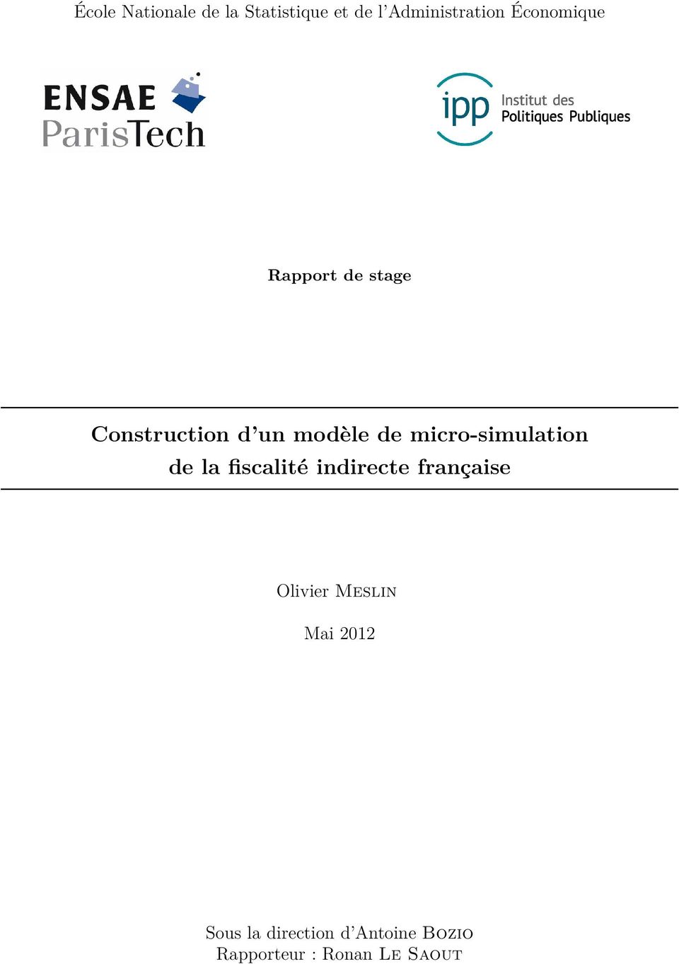 micro-simulation de la fiscalité indirecte française Olivier