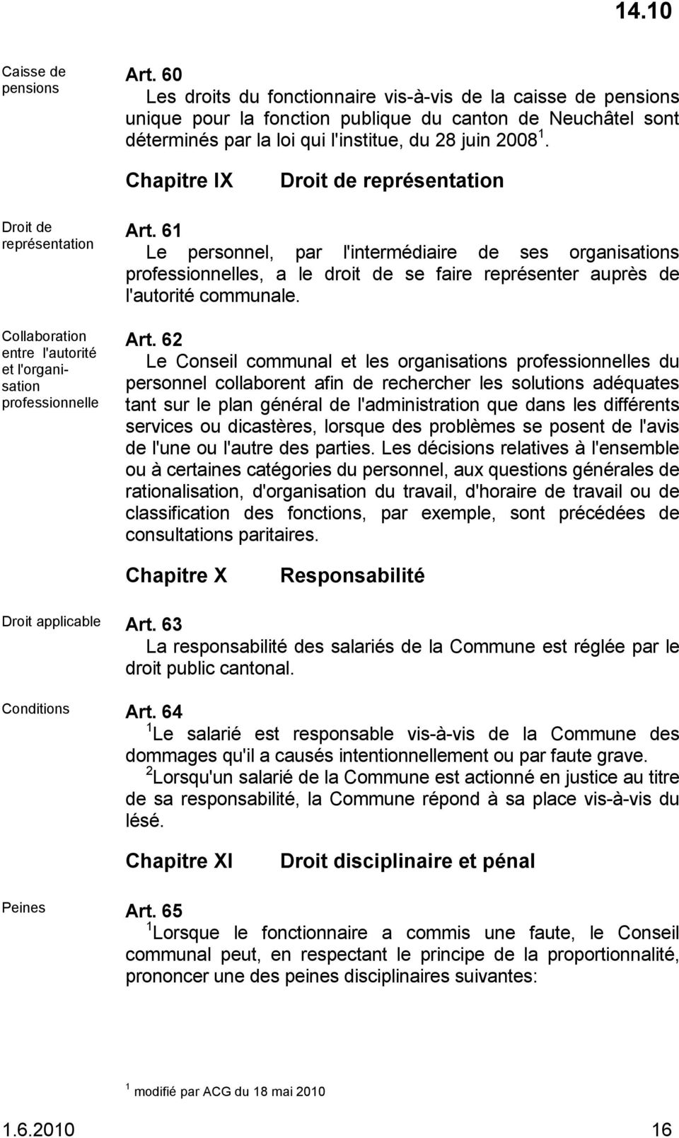 Chapitre IX Droit de représentation Droit de représentation Collaboration entre l'autorité et l'organisation professionnelle Art.