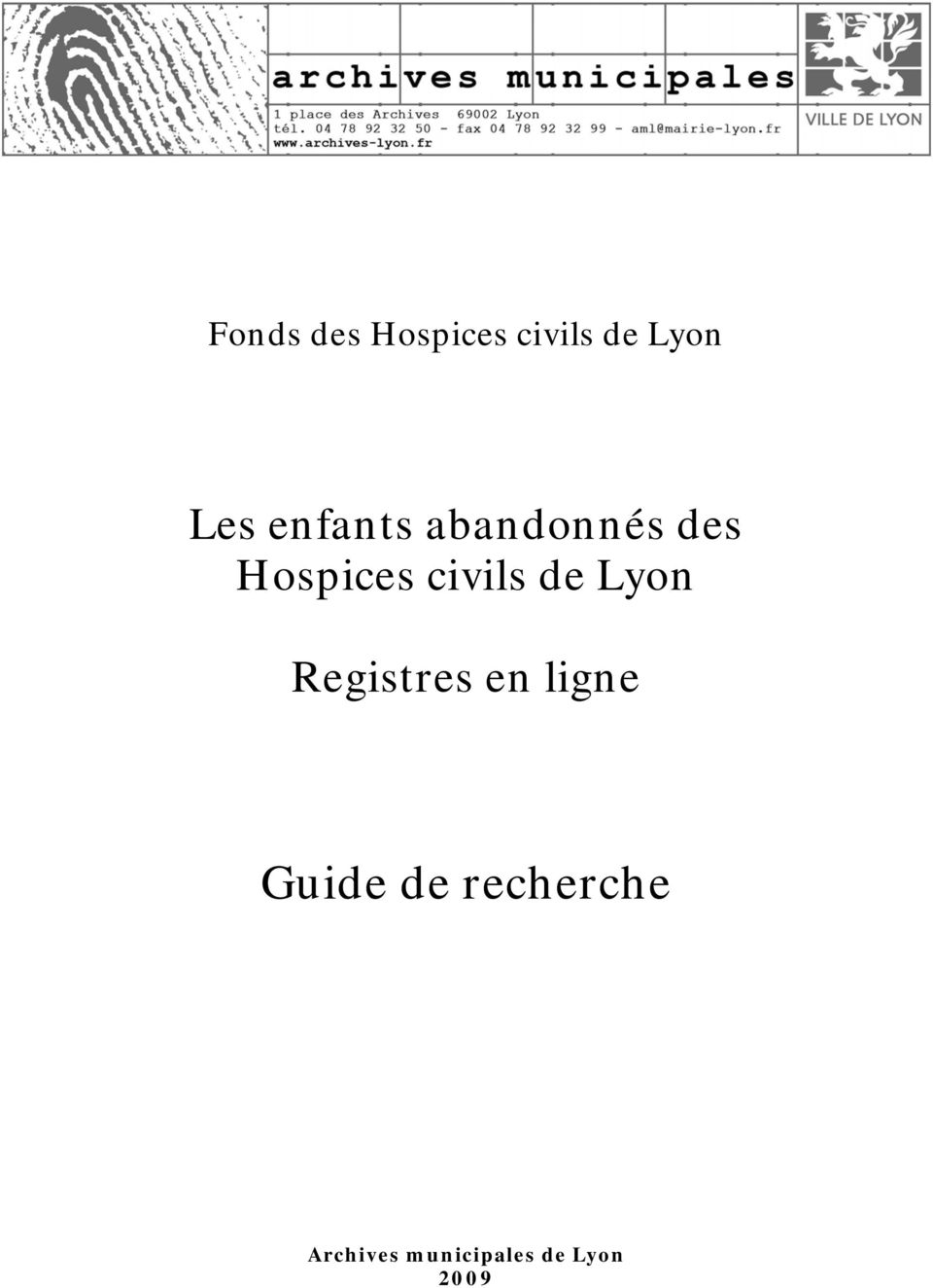 de Lyon Registres en ligne Guide de